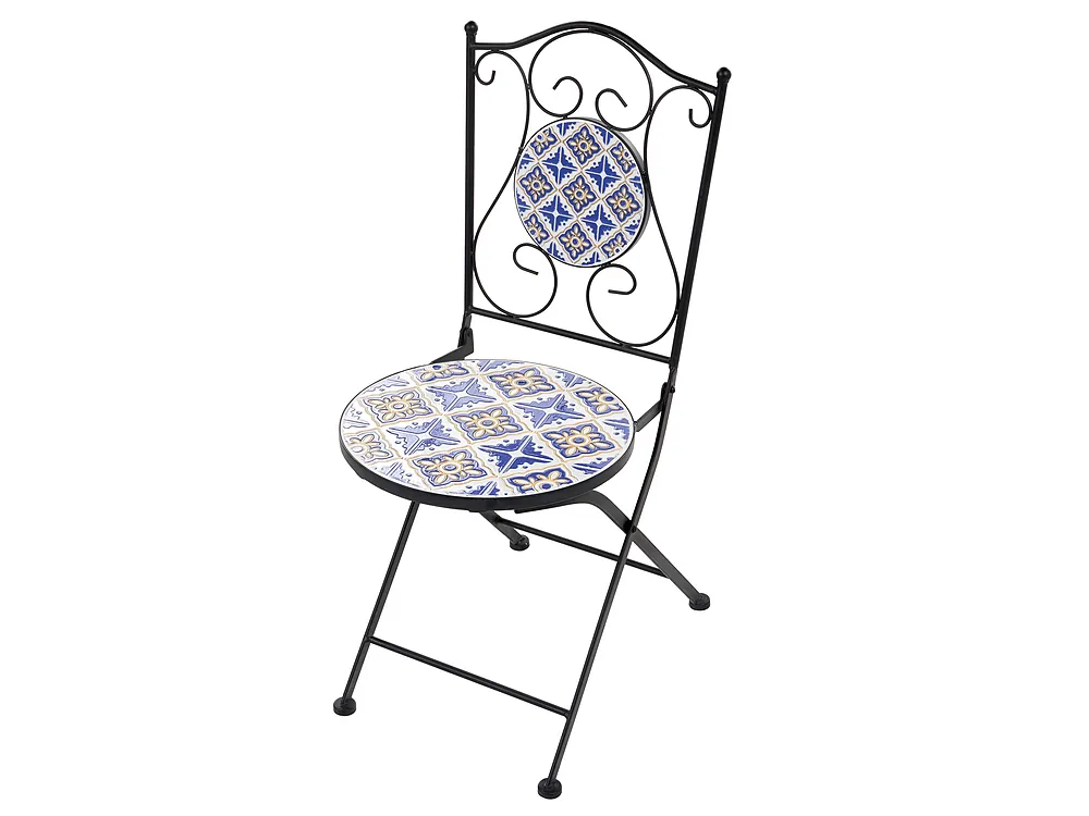 Bistro Set SIPONTO Metal White/ Blue_1155721