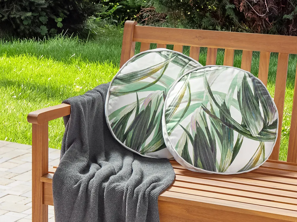Set of 2 Outdoor Cushions CALDERINA Plant Pattern 40 x 40 cm Green
