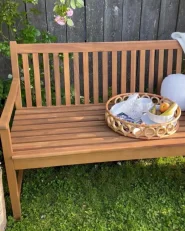 Garden Bench VIVARA 180 cm Certified Acacia Wood Light Brown_962655