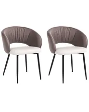 Set of 2 Chairs WALLA Fabric Brown_1105451