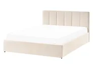 Ottoman Bed DREUX Velvet Light Beige 140 x 200 cm (EU Double)_1012255