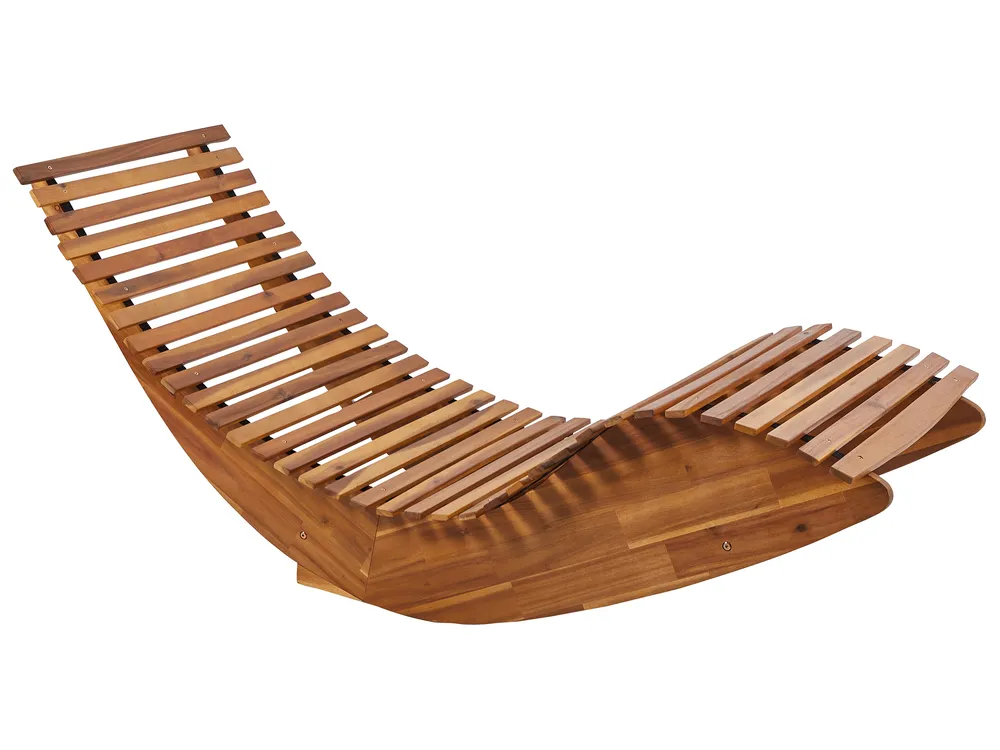 Sun Lounger BRESCIA II Acacia Wood Brown_934455