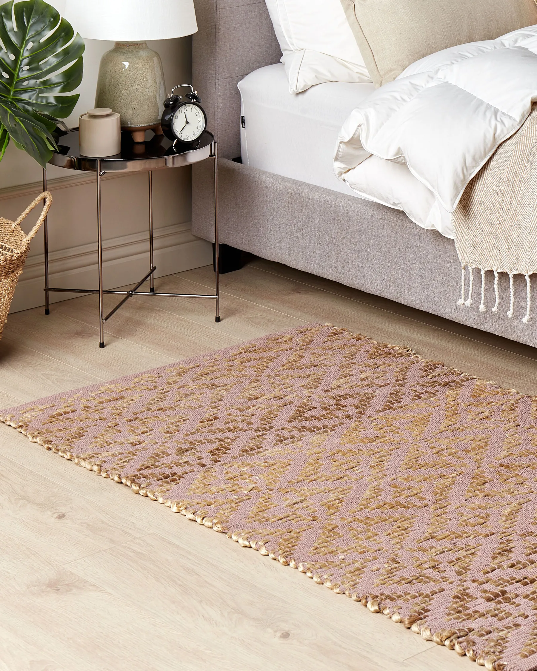 Rug GERZE Pink 80 x 150 cm Cotton_853489