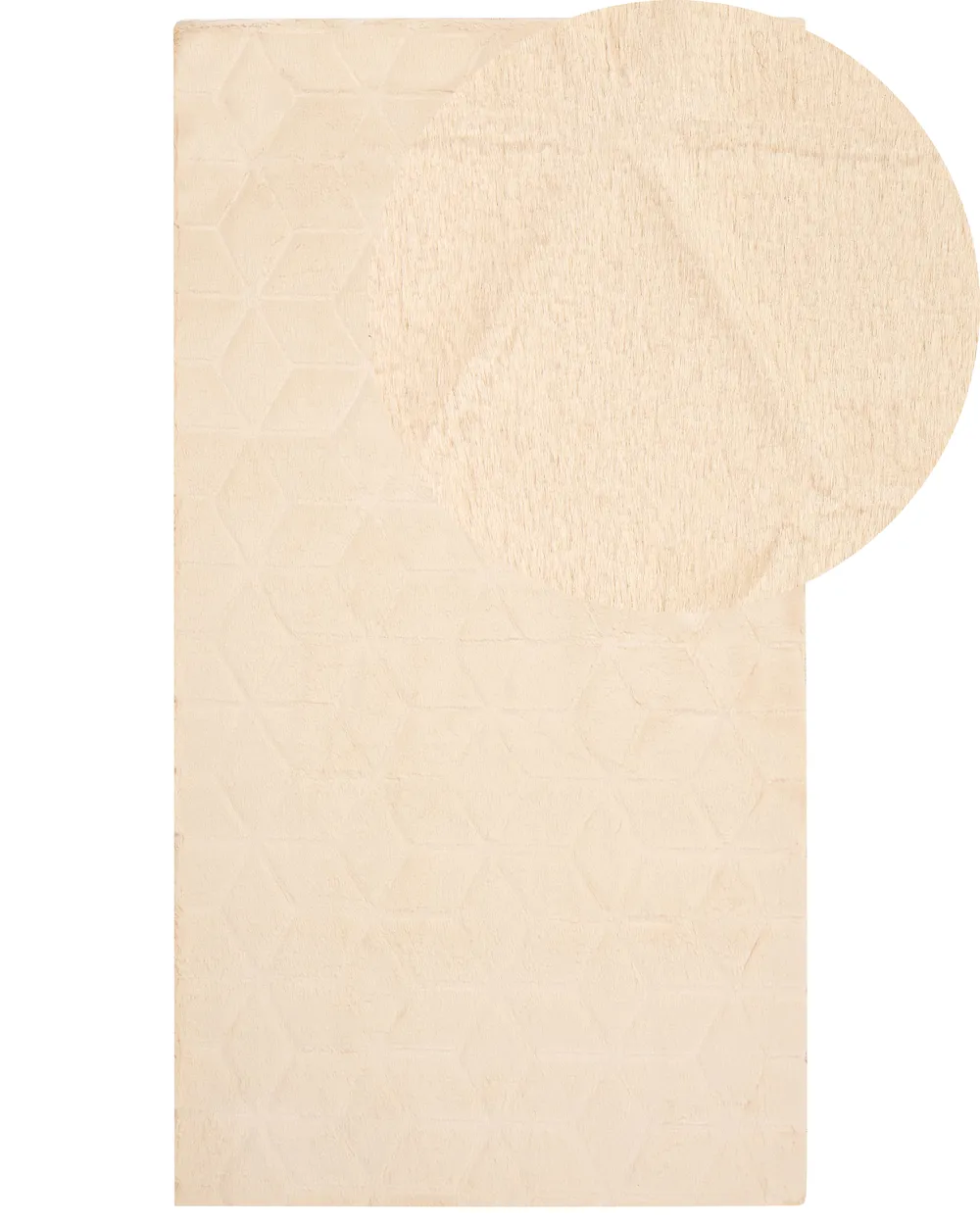 Faux Rabbit Fur Rug Beige THATTA Various Sizes