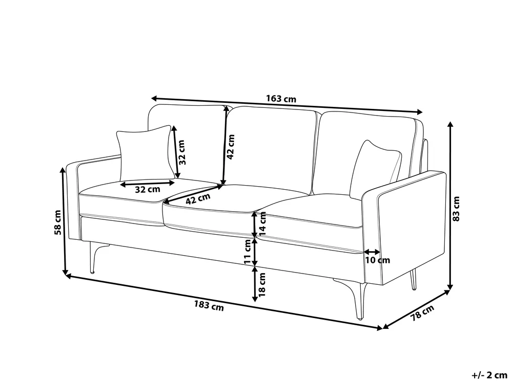 Soffa 3-sits GAVLE Konstläder Guldbrun_729859