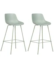 Set of 2 Bar Chairs EMMET Light Green_902768