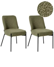 Set of 2 Chairs MALIN Boucle Dark Green_987061