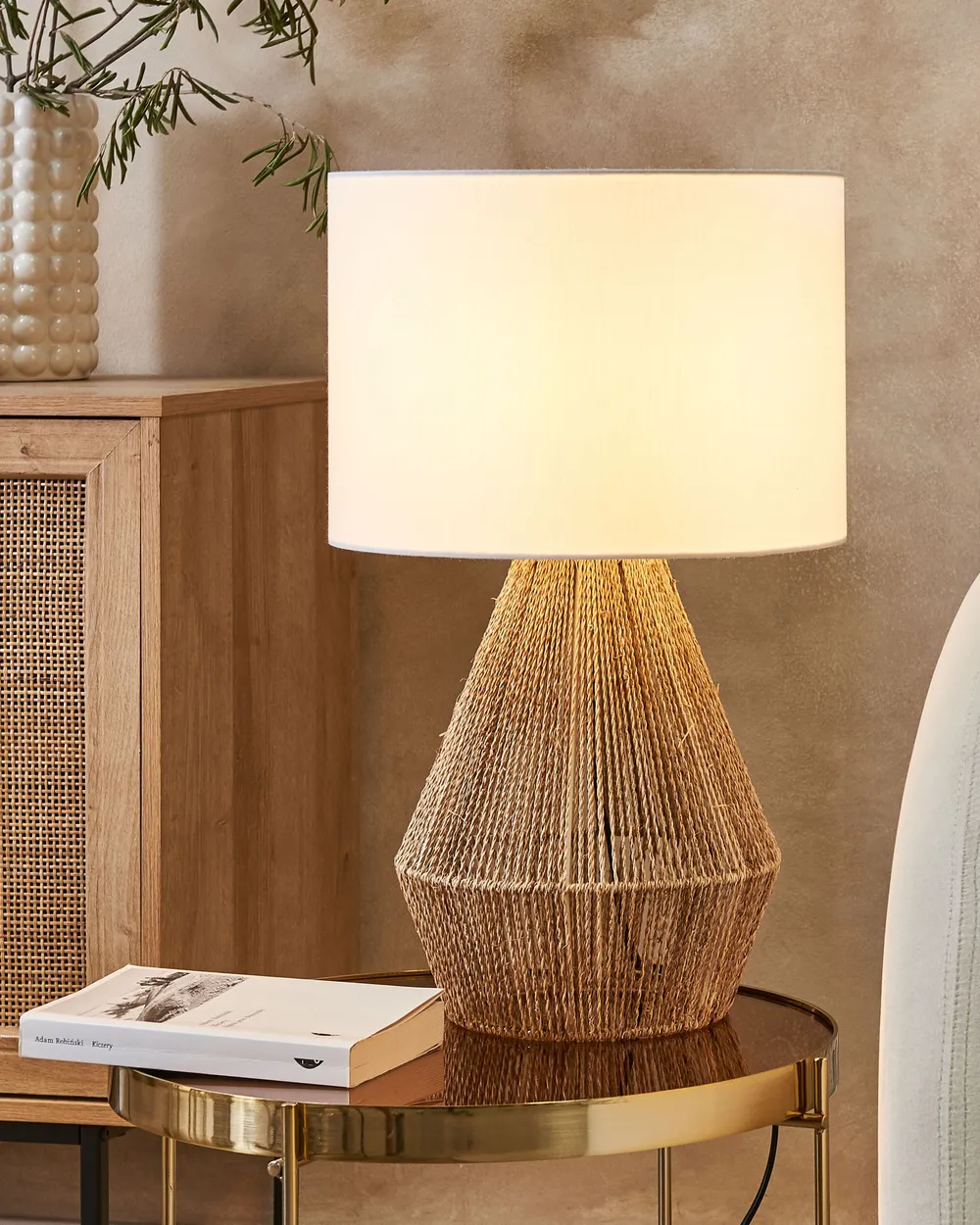 Table Lamp MALEWA Paper Rope Natural