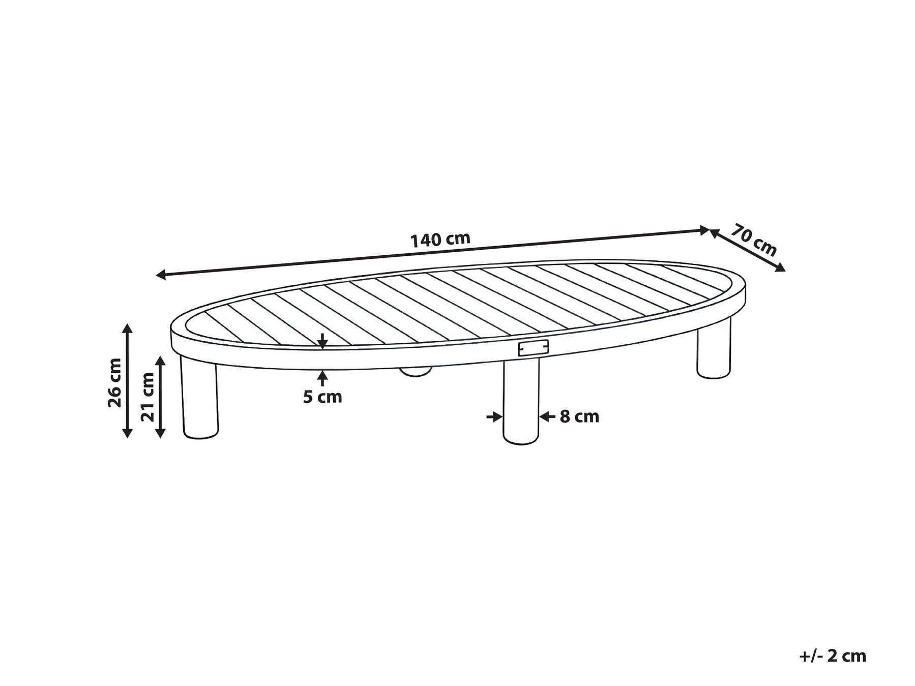 Ulkosohvapöytä NUMANA 140 cm 70 cm Akaasia Vaaleanruskea_1074314