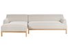 Corner Sofa 3 Seater SOSJO Fabric Light Beige Right Hand