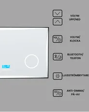 Badrumsspegel med LED ONLAY 100 cm 60 cm Silver_940477