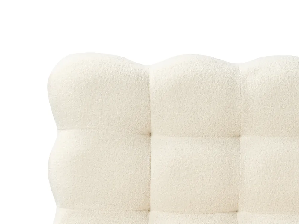 Säng med lamellram Bouclé SOULISSE 160 x 200 cm Off-White_992679