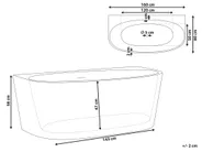 Back to Wall Bathtub PARNAIBA 1600 x 800 mm White_1168375