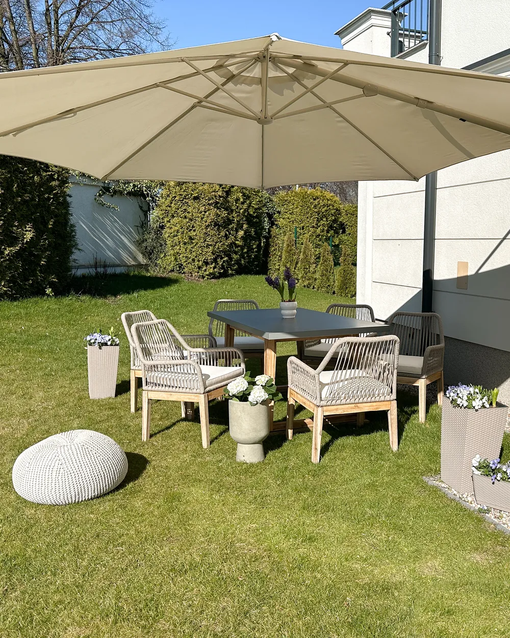 Garden Dining Table ORIA 180 cm 90 cm Concrete Grey_923184