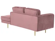 Vänstervänd schäslong MIRAMAS Sammet Rosa_755593