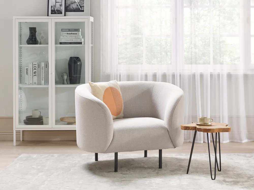 Living Room Set 3 Seater LOEN Fabric Light Beige_870411