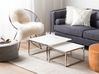 Set of 2 Coffee Tables BREA Tempered Glass White