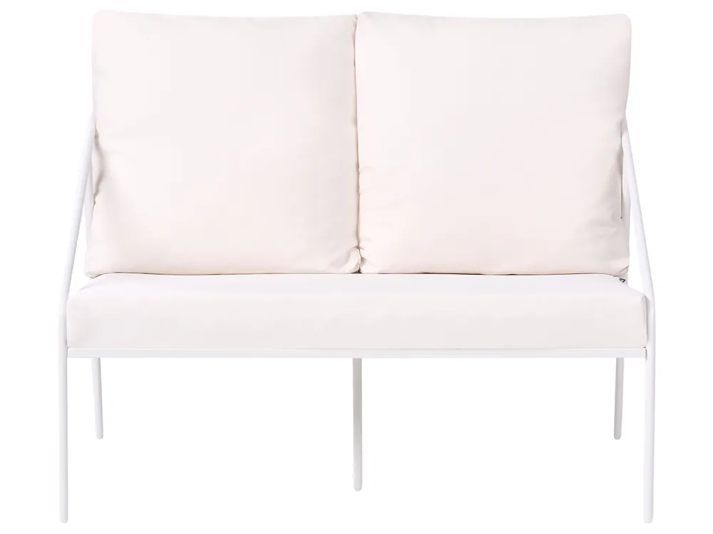 Garden Lounge Set with Table 4 Seater USTICA Metal White_1037420