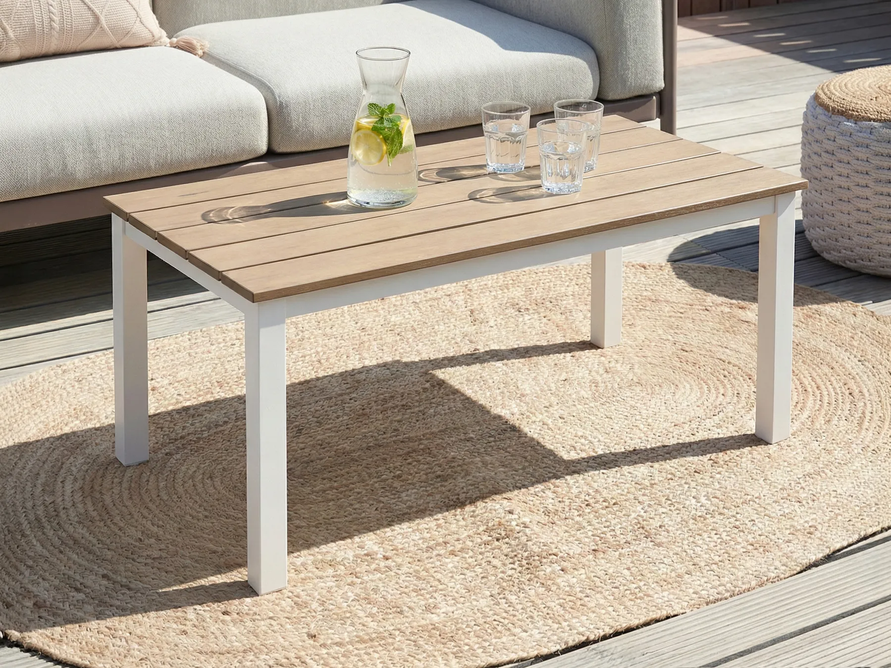 Garden Dining Table MESSINA 100 cm 52 cm White_932911