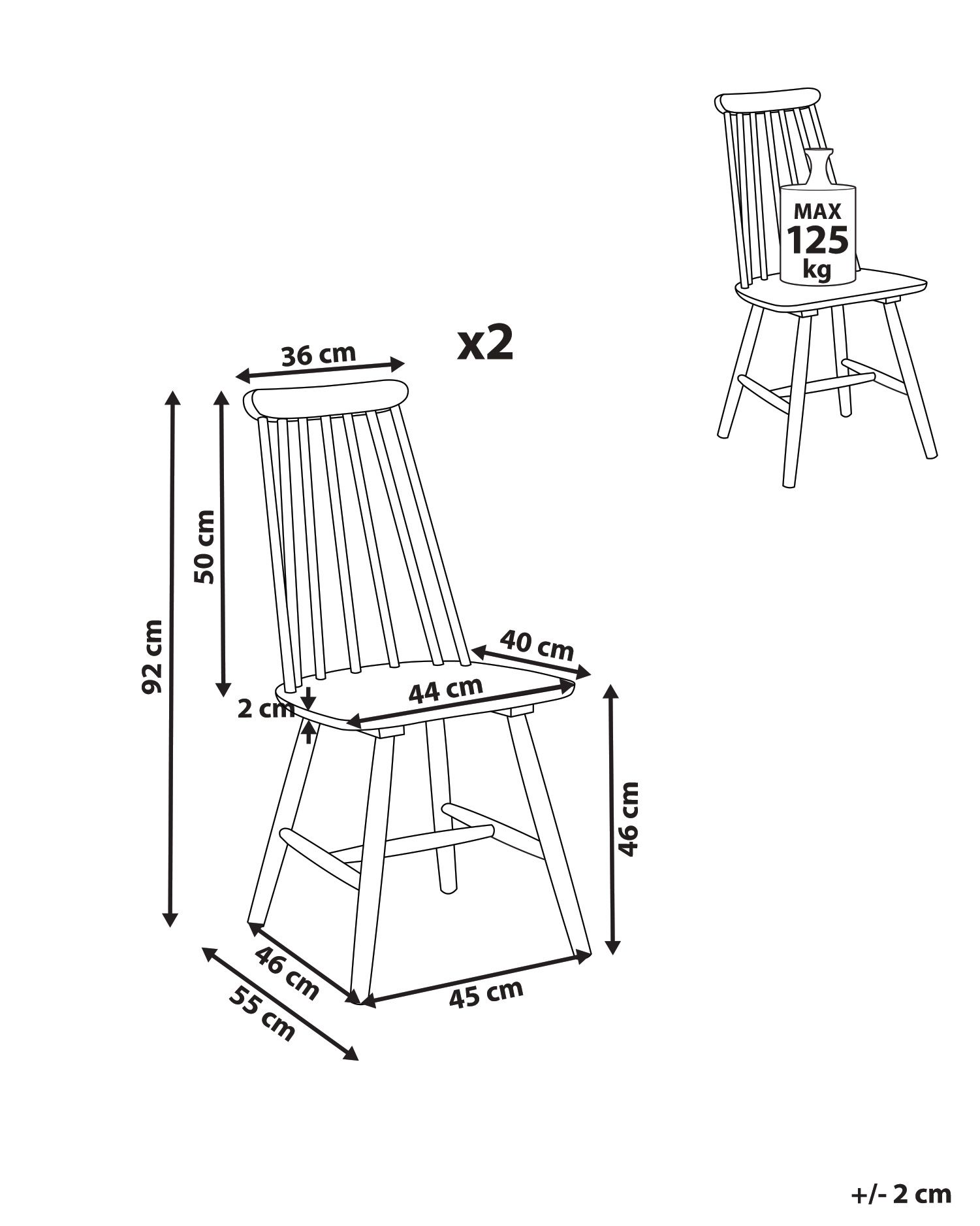 Set of 2 Dining Chairs BURBANK Wood White_816792