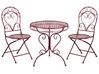 Bistro Set ALBINIA Metal Burgundy