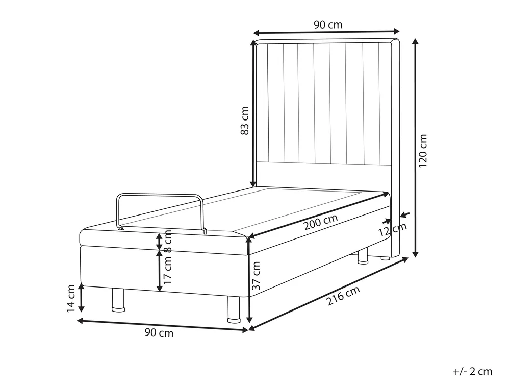 Justerbar säng  DUKE II 90 x 200 cm Ljusbeige_910539