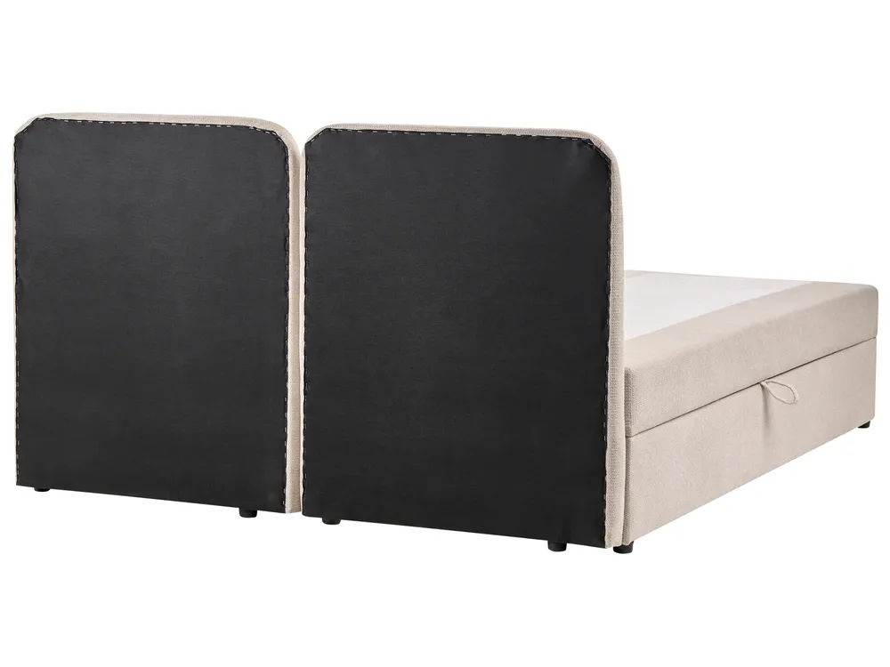 Divan Bed with Storage CHANCELLOR Fabric Light Beige 180 x 200 cm (EU Super King)_1062692