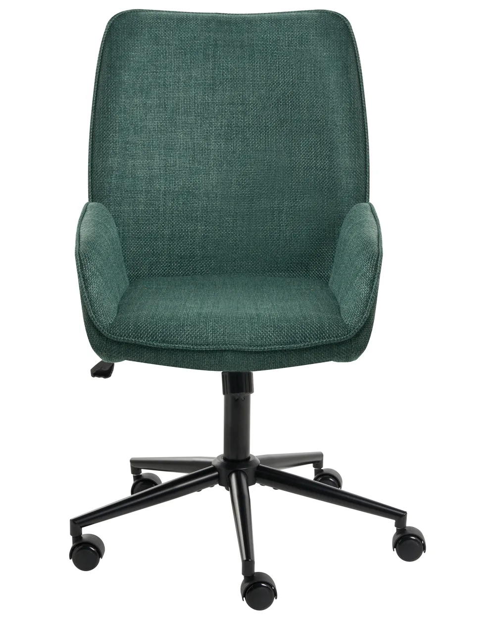 Office Chair CASTILE Faux Linen Dark Green_1072521