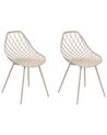 Sett med 2 spisestoler CANTON Beige