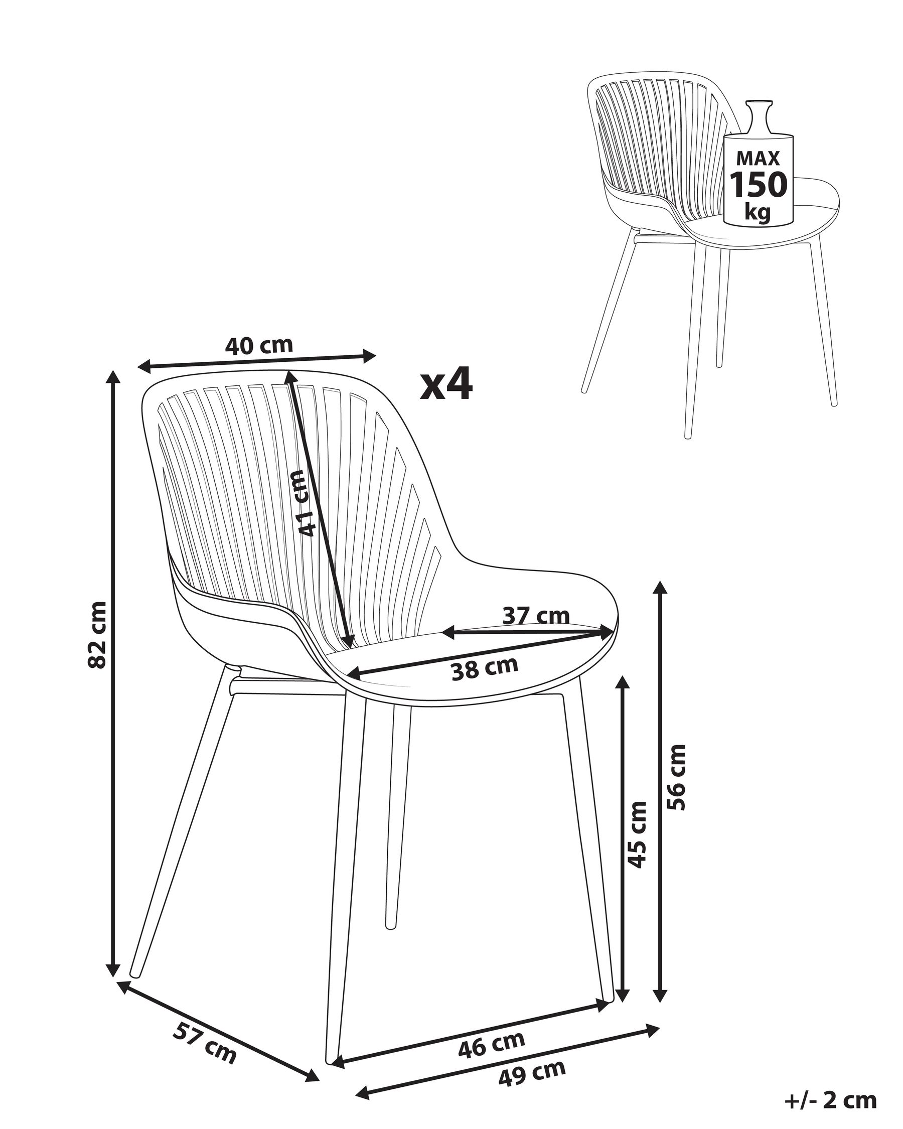 Set of 4 Dining Chairs KLEVE White_1006559