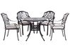 Garden Dining Set 4 Seater ANCONA with Cushions Metal Black