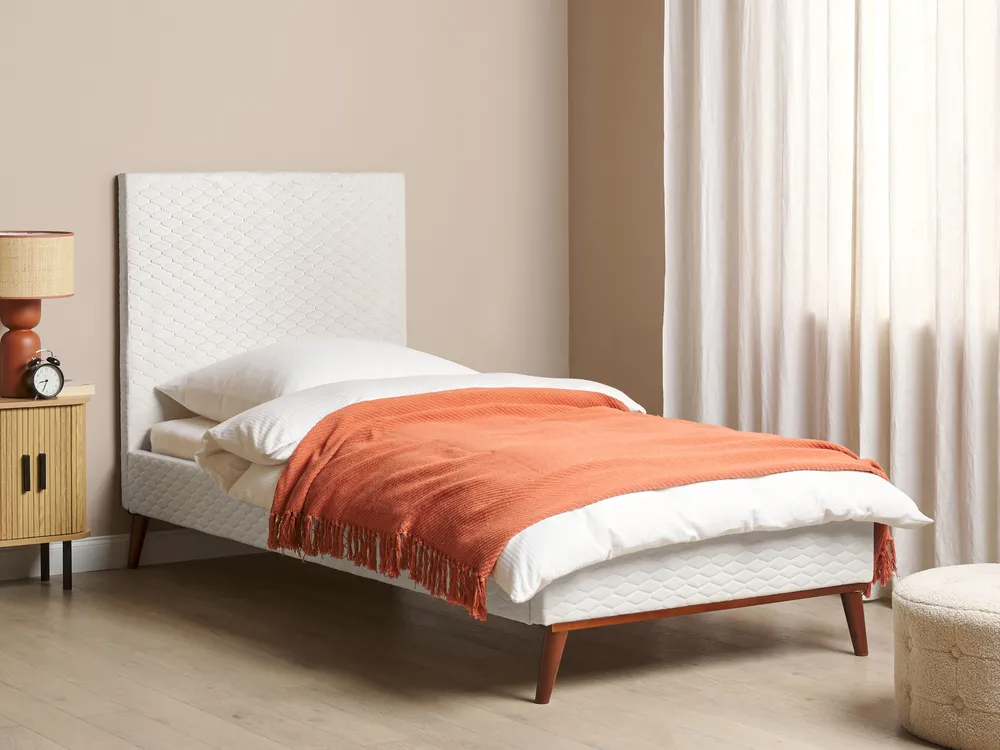 Bed Velvet BAYONNE 90 x 200 cm (EU Single) Off-White