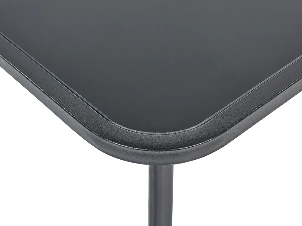 Garden Lounge Set with Table 4 Seater BARREA Metal Black_921826