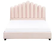 Waterbed Velvet VINCENNES 140 x 200 cm (EU Double) Pastel Pink_974343