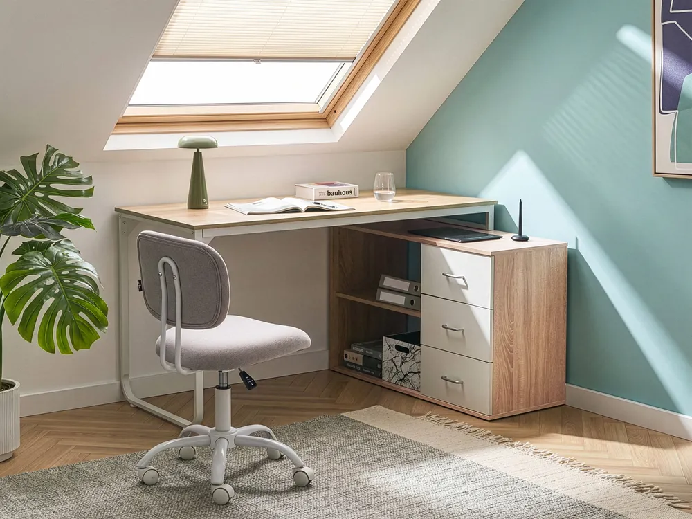Corner Desk SOGNE 140 cm 100 cm Light Brown
