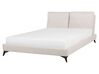 Bed Chenille MELLE 160 x 200 cm (EU King Size) Light Beige
