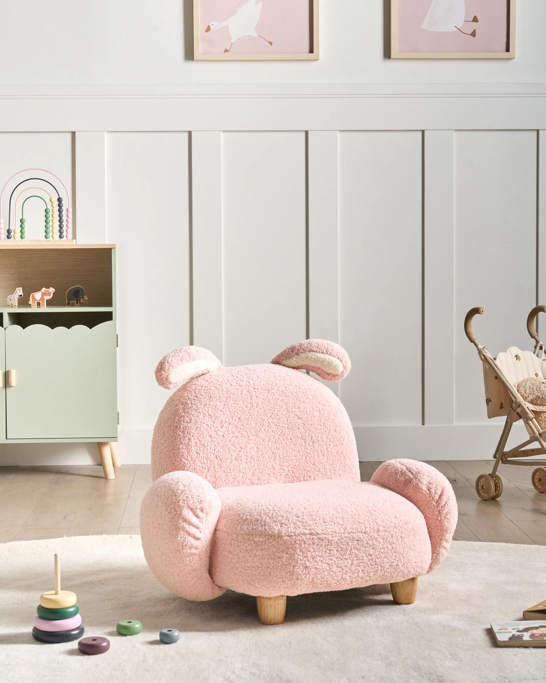 Kids Armchair Rabbit KANNA Boucle Pastel Pink_1002216