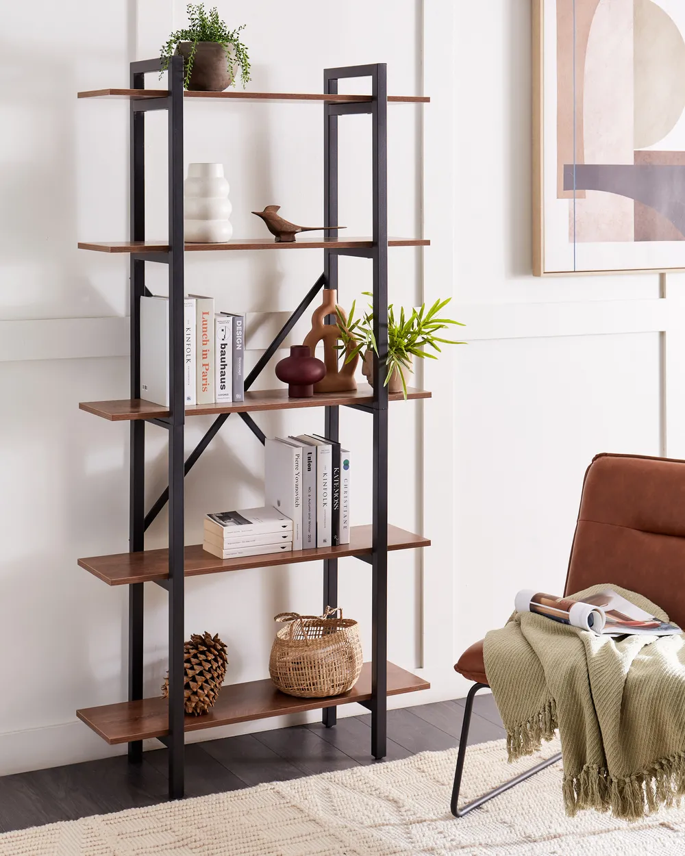5 Tier Shelving Unit DARBY 180 cm Dark Brown