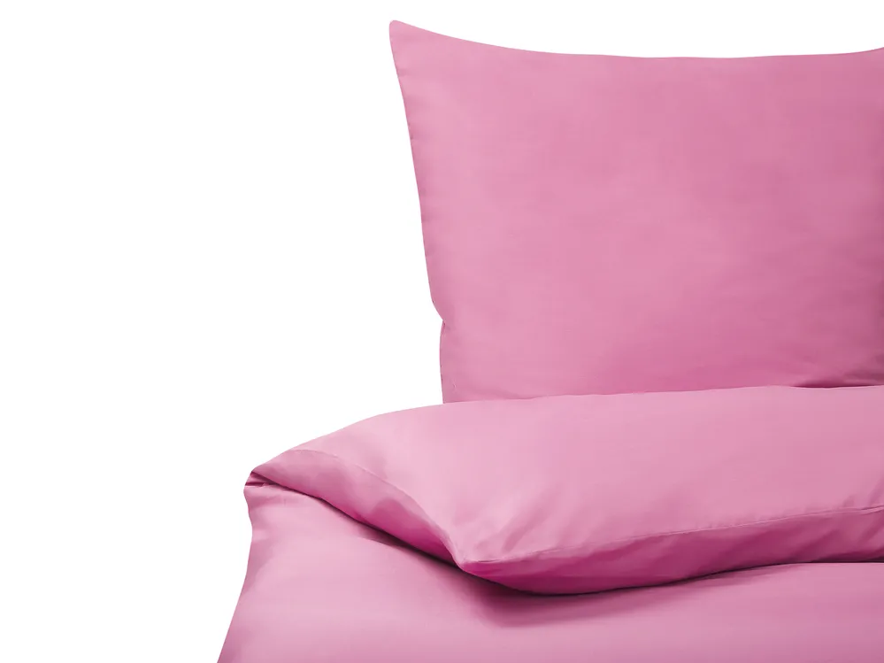 Duvet Cover Set HARMONRIDGE 220 x 240 cm Sateen Cotton Pink