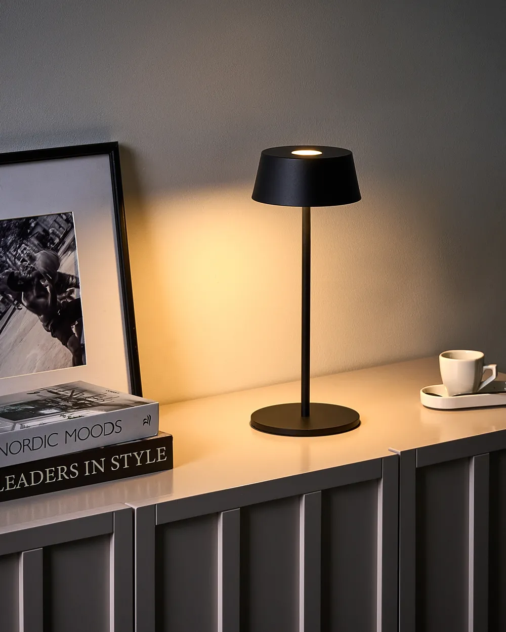 Wireless LED Table Lamp GUDER with Dimmer Metal Black