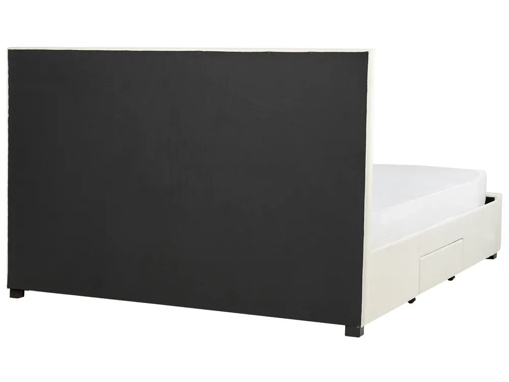 Säng med förvaringslådor LIEVIN Sammet Ljusbeige 180 x 200 cm_902445