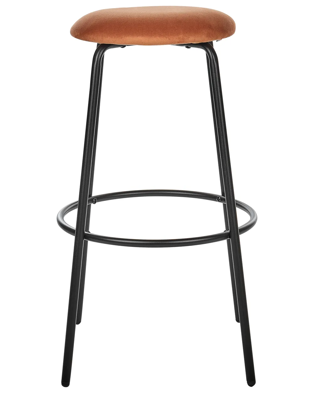 Set of 2 Bar Stools MORTON Velvet Orange_916007
