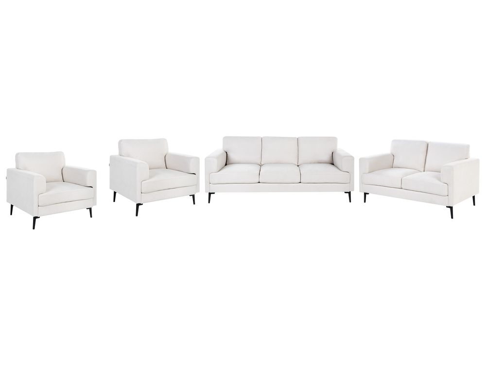Living Room Set 7 Seater LOUSTO Fabric Light Beige