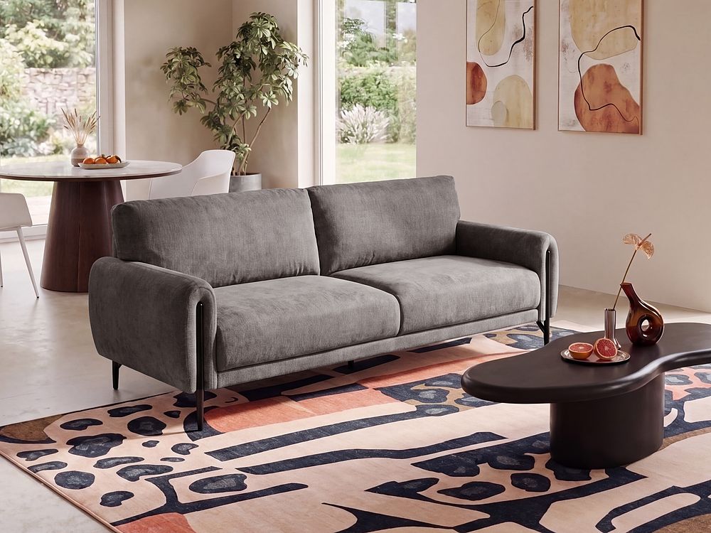 Sofa 3-seter SKARO Chenille Gråbrun