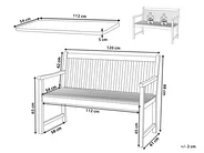 Trädgårdsbänk med dyna VIVARA 120 cm Certifierat akaciaträ Marinblå_809964