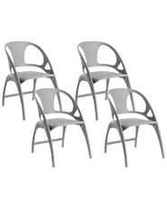Set of 4 Garden Chairs NEMI Folding Grey_990601