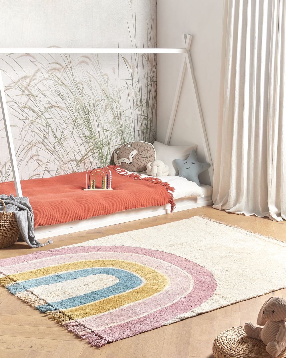 Kids Rug TATARLI Multicolour 140 x 200 cm Cotton