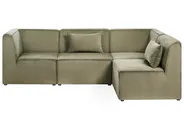 Modular Corner Sofa 4 Seater LEMVIG Corduroy Green Left Hand_1053537