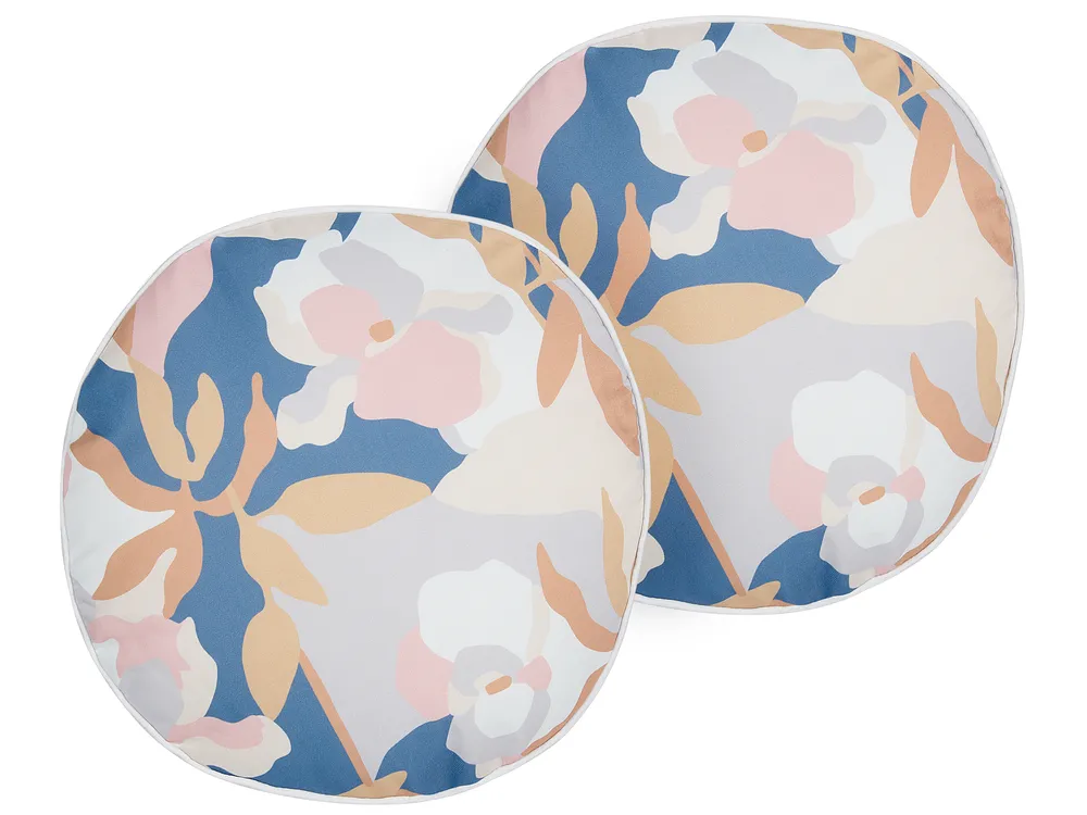Set of 2 Outdoor Cushions VEREZZI Floral Pattern 40 x 40 cm Multicolour