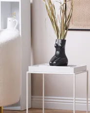 Flower Vase PYRGOS 22 cm Ceramic Black_1078717